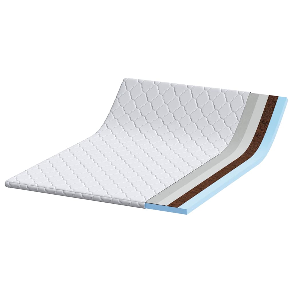 Kokosnuss Topper Weiß 70 x 200 cm Jacquard-Stoff