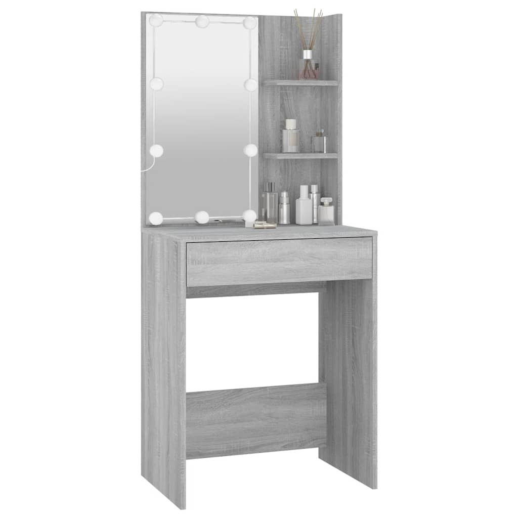 Schminktisch mit LED Weiß 60x40x140 cm