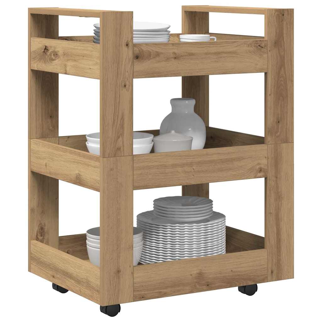 Küchenwagen Weiß 60x45x80 cm Holzwerkstoff