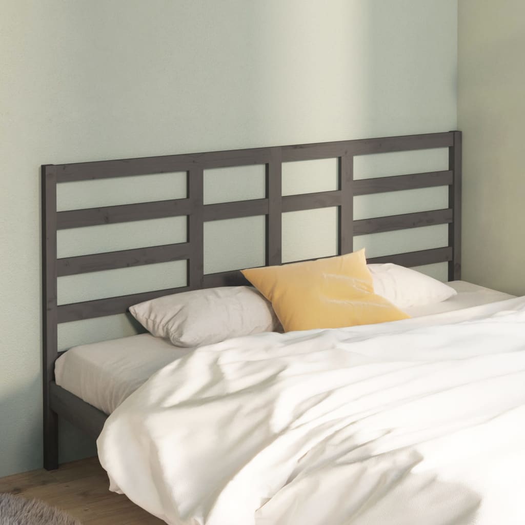 Bett-Kopfteil Grau 81x4x104 cm Massivholz Kiefer