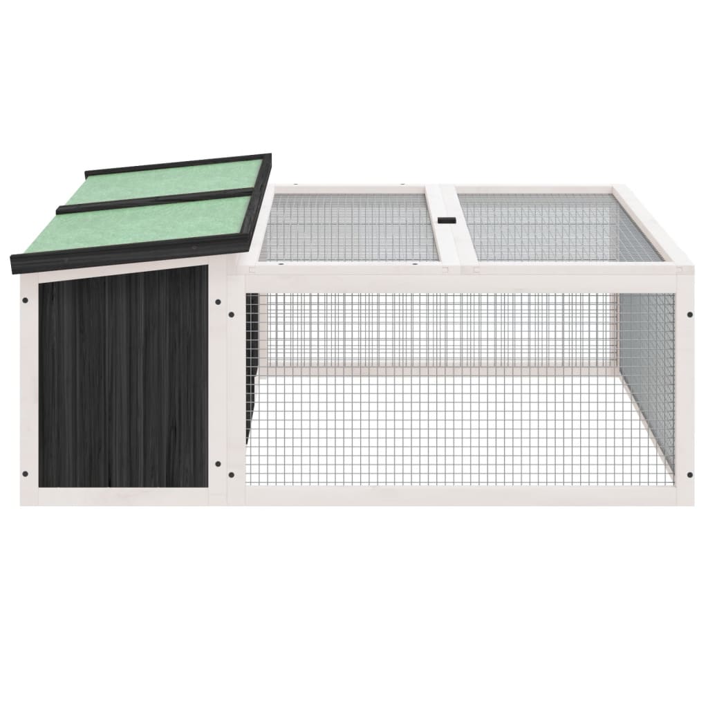 Kaninchenstall Mokka 117,5x97x47,5 cm Massivholz Kiefer