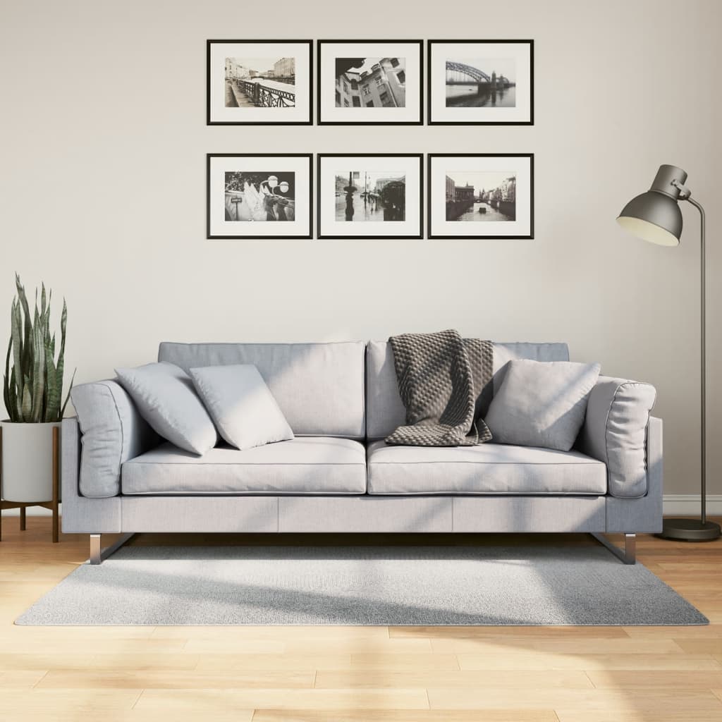 Teppich IZA Kurzflor Skandi-Stil Anthrazit 80x150 cm