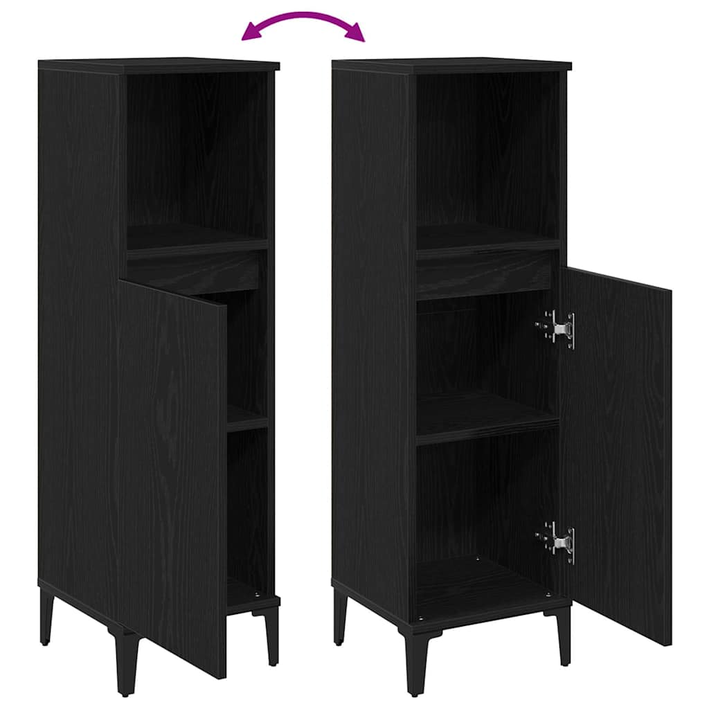 Badschrank Weiß 30x30x100 cm Holzwerkstoff