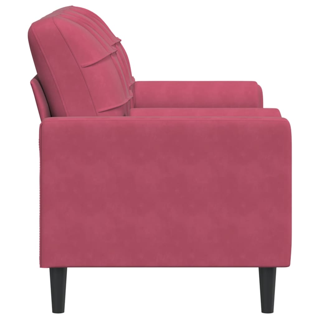 2-Sitzer-Sofa mit Zierkissen Hellgrau 120 cm Samt