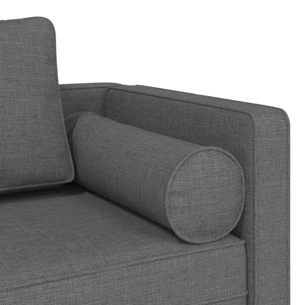 Chaiselongue mit Kissen Hellgrau Stoff