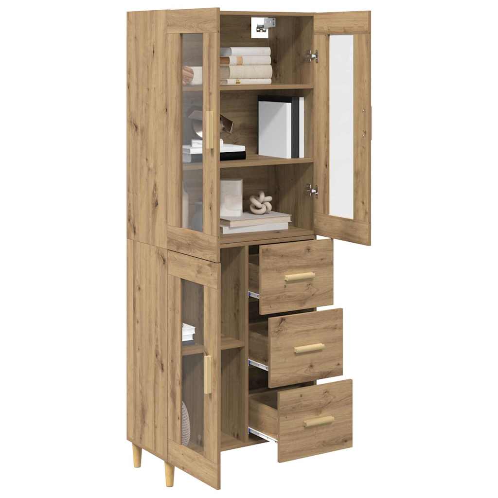 Highboard Altholz 69,5 x 34 x 180 cm Holzwerkstoff