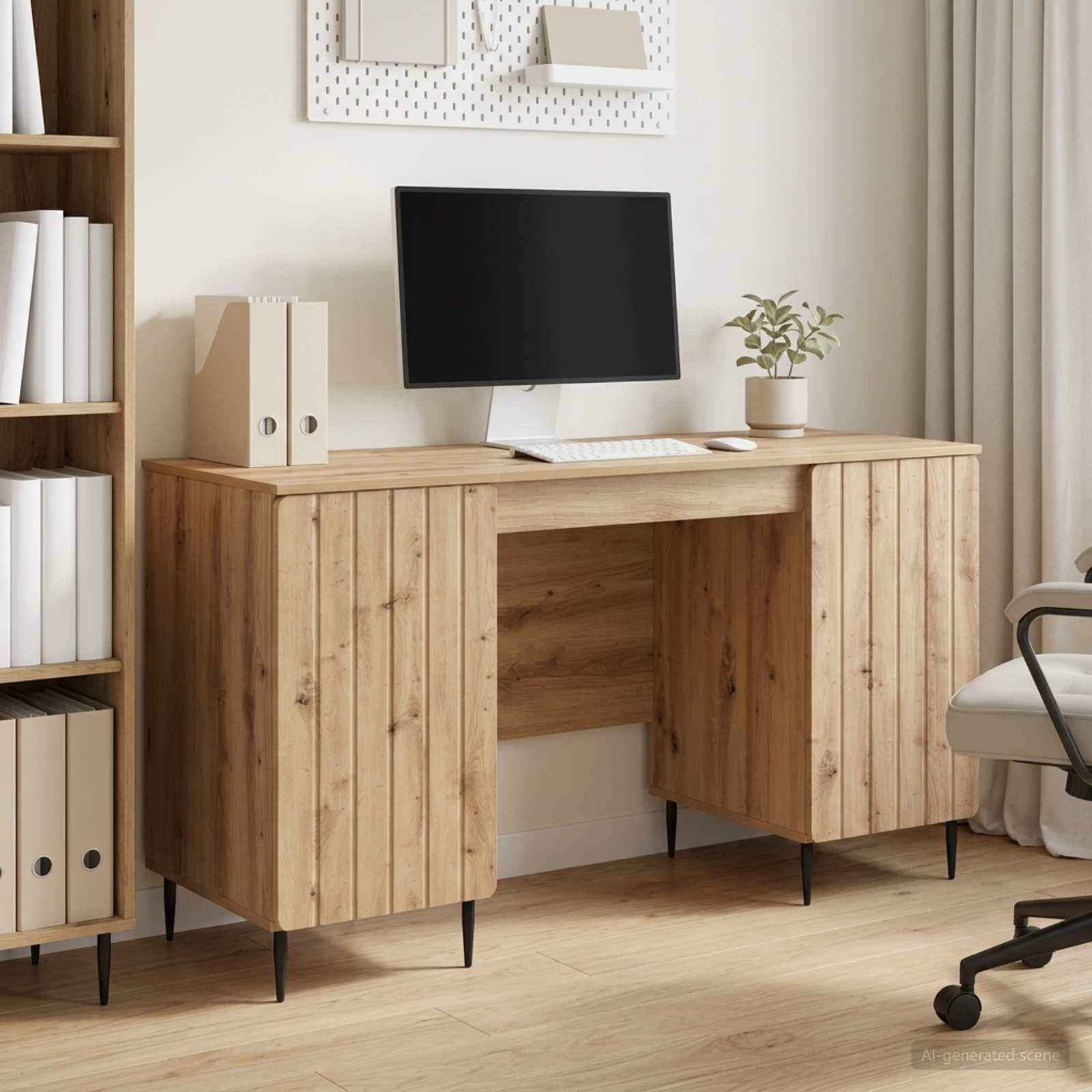 Schreibtisch mit Regal Schwarz 142,5 x 50 x 75 cm Holzwerkstoff