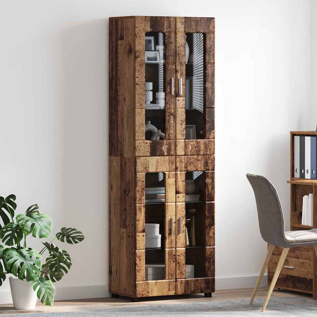 Highboard mit Regal FLORIN Weiß 60 x 35 x 182 cm Holzwerkstoff
