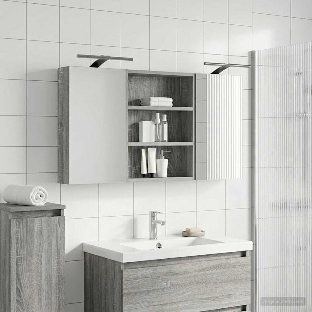 Badezimmerschrank-Set 3 pcs 80 x 10,5 x 50 cm Holzwerkstoff