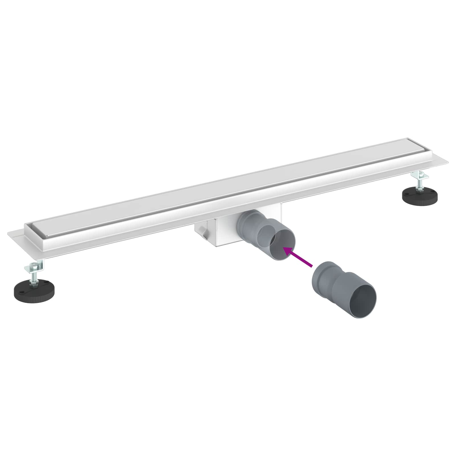 2 in 1 Duschabfluss Silber 50 cm Edelstahl 304