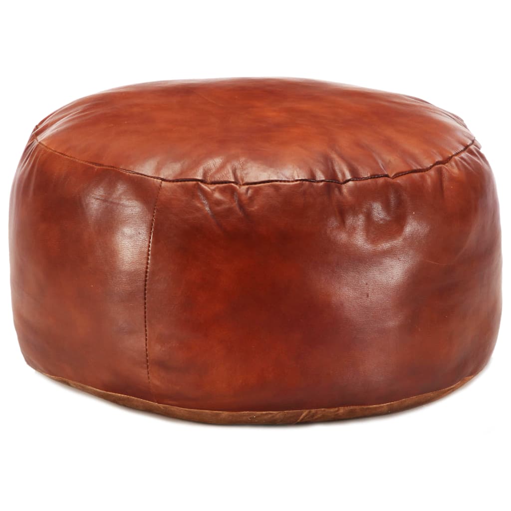 Pouf Dunkelbraun 60 x 30 cm Echtes Ziegenleder