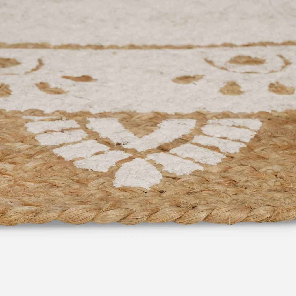 Bereichsteppiche Floral Natur mit weißem Druck 100 x 152 cm