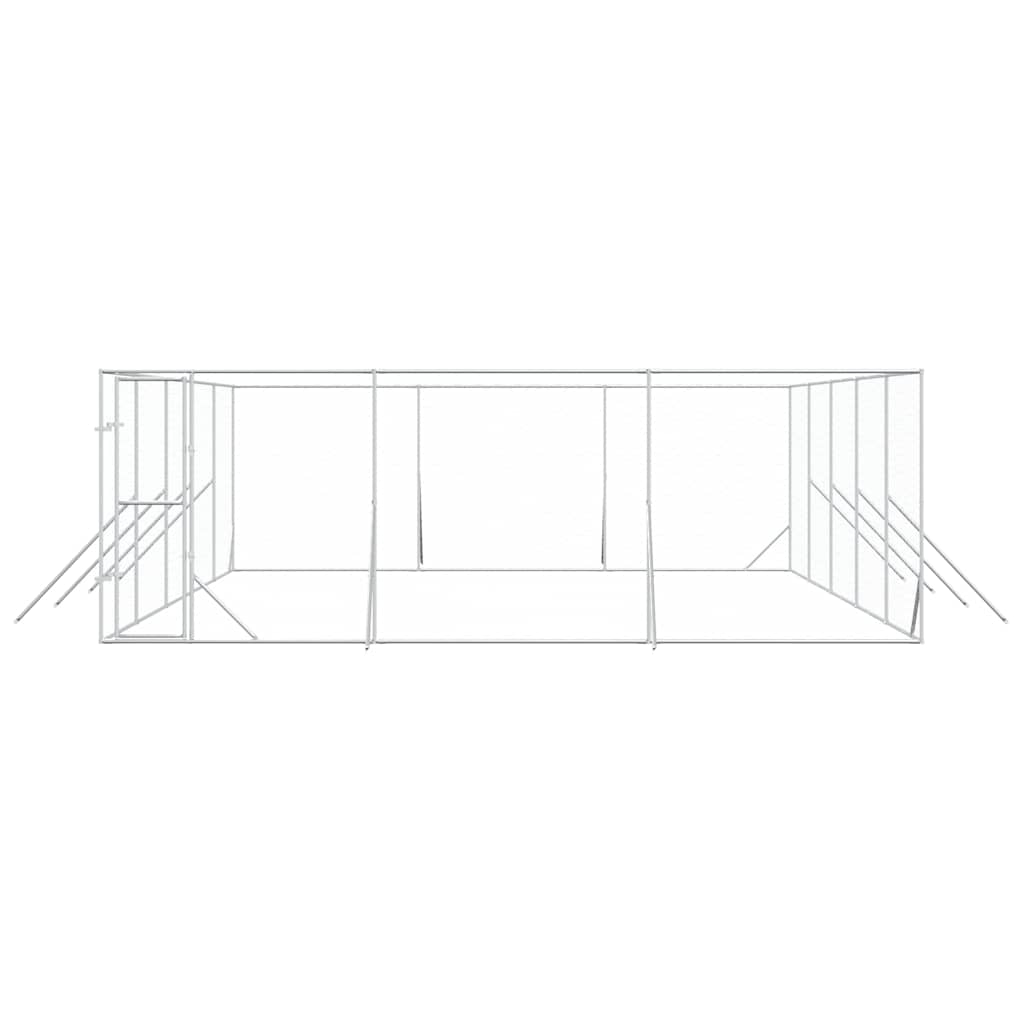 Outdoor-Hundezwinger Silbern 2x2x2 m Verzinkter Stahl