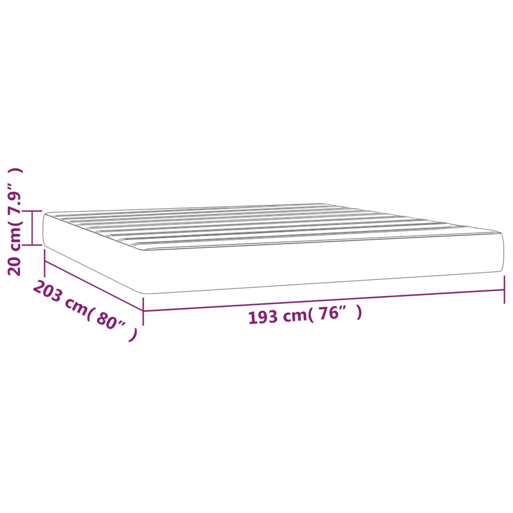 Taschenfederkernmatratze Mittel Hellgrau 100x203x20 cm Stoff