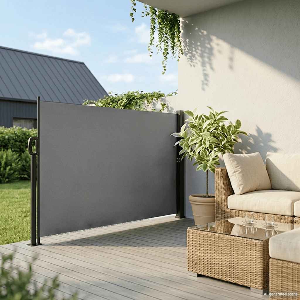 Seitenmarkise Ausziehbar Schwarz 100x300 cm