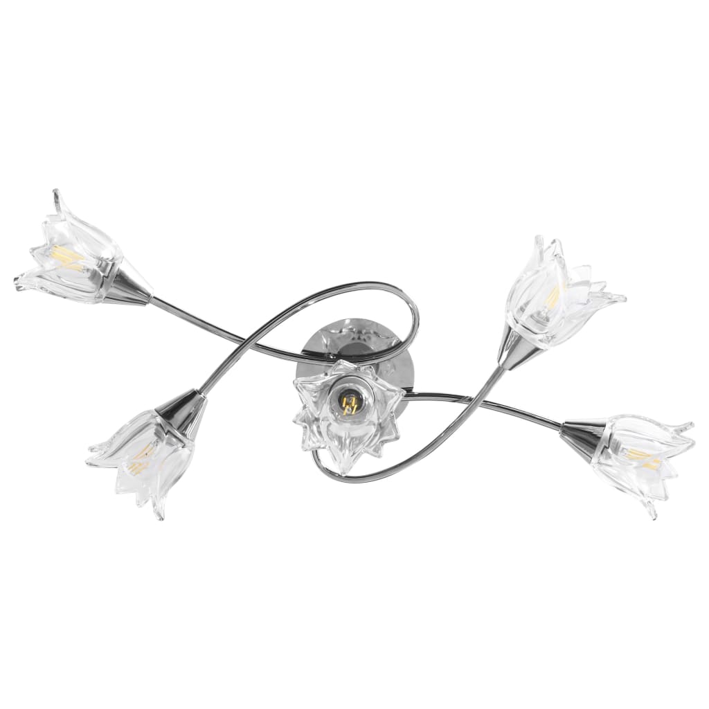 Deckenleuchte mit Keramik-Lampenschirmen für 5 E14 Glühlampen