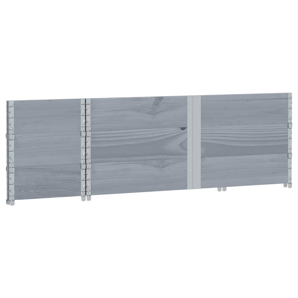 Paletten-Aufsatzrahmen Schwarz 80x60 cm Massivholz Kiefer