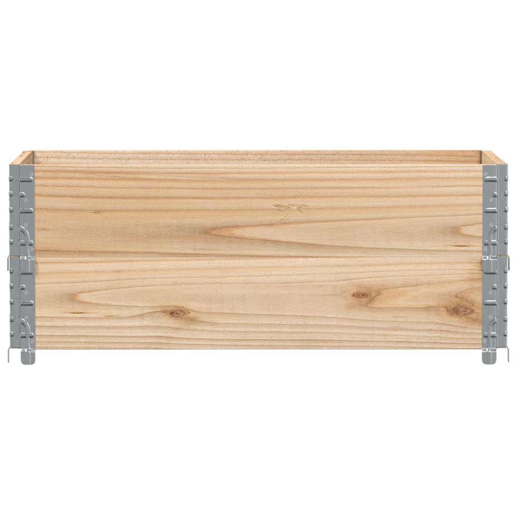 Paletten-Aufsatzrahmen Schwarz 80x60 cm Massivholz Kiefer