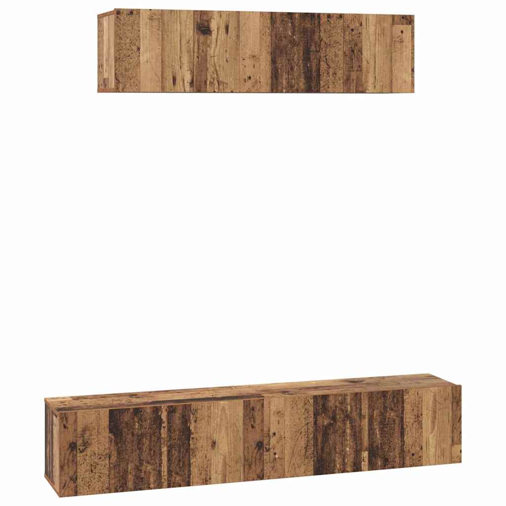 4-tlg. TV-Schrank-Set Weiß Holzwerkstoff