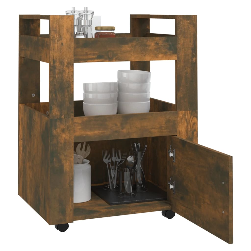 Küchenwagen Weiß 60x45x80 cm Holzwerkstoff