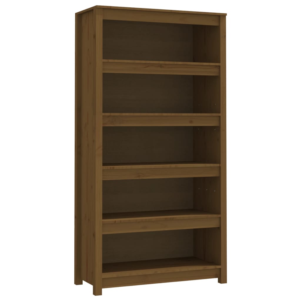 Bücherregal Grau 80x35x68 cm Massivholz Kiefer