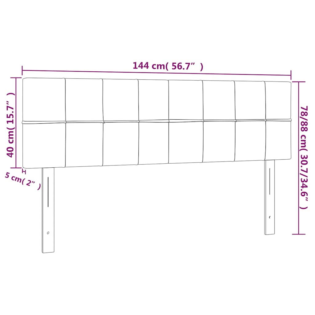 Kopfteil Hellgrau 80x5x118/128 cm Samt