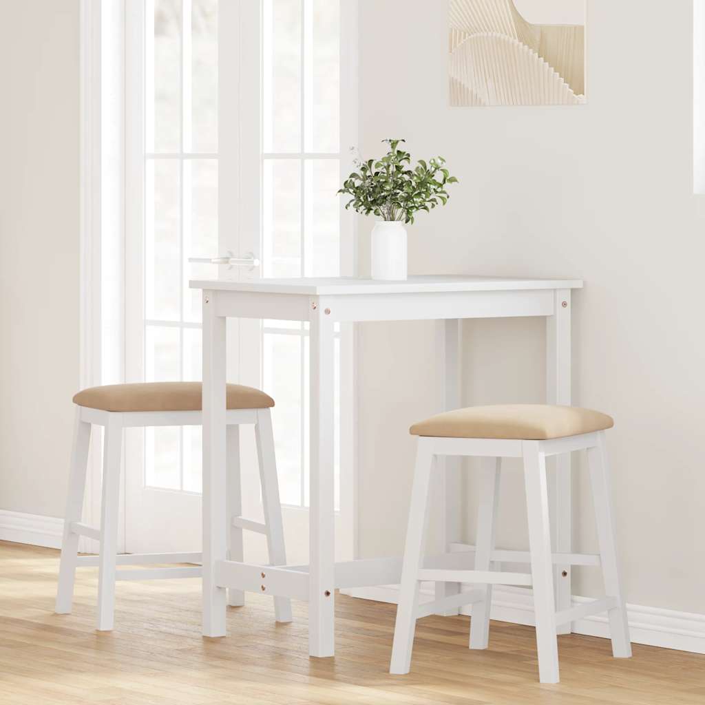 Barstühle mit Kissen 2 Stk. Braun Massivholz Gummibaum