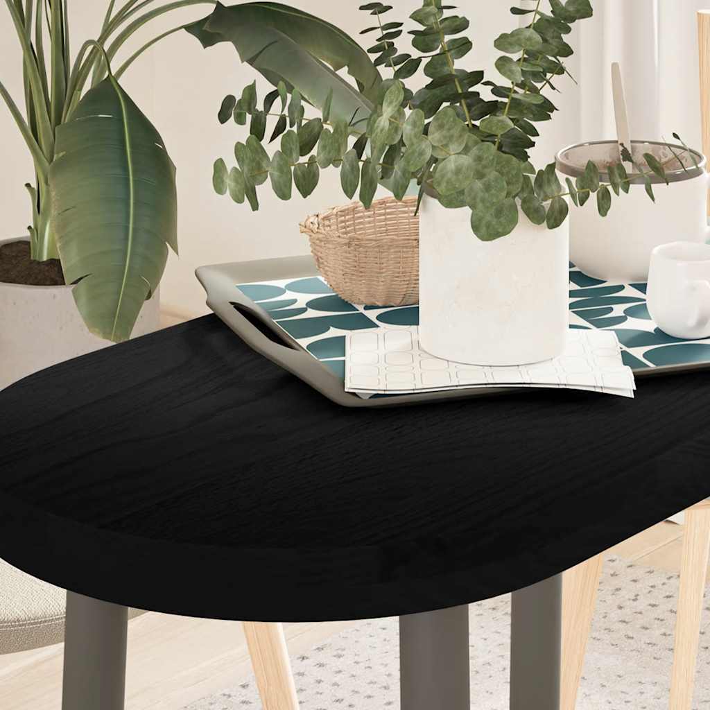 Tischplatte 80x40x2 cm Massivholz Eiche Oval