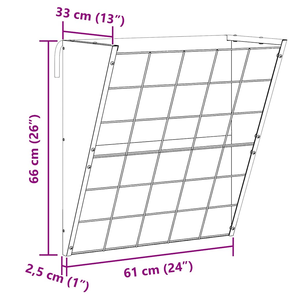 Hängender Heufutterspender Schwarz 61 x 33 x 66 cm