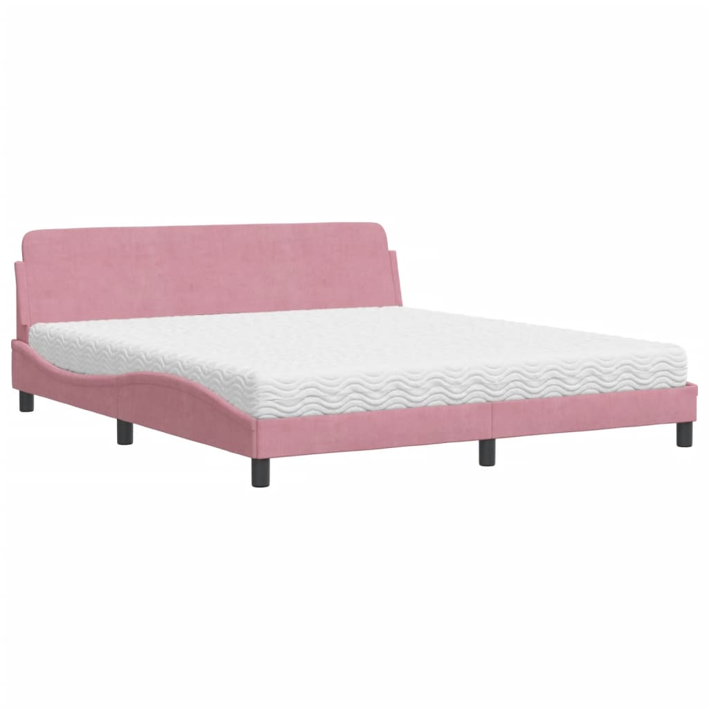 Bett mit Matratze "Dover" Hellgrau 80x200 cm Samt