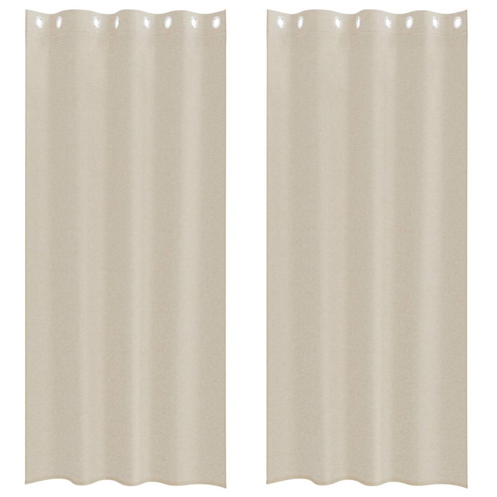 Voile-Vorhang mit Vorhängen 2 pcs Weiß 140 x 140 cm Polyester