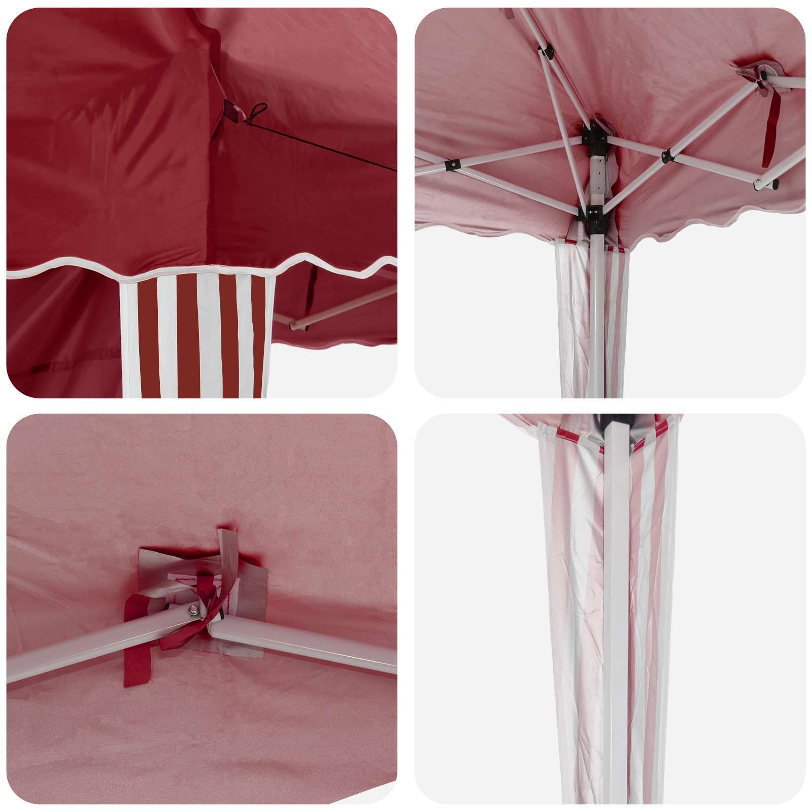 Pop-up Partyzelt 195 x 195 x 245 cm Creme Oxford-Stoff