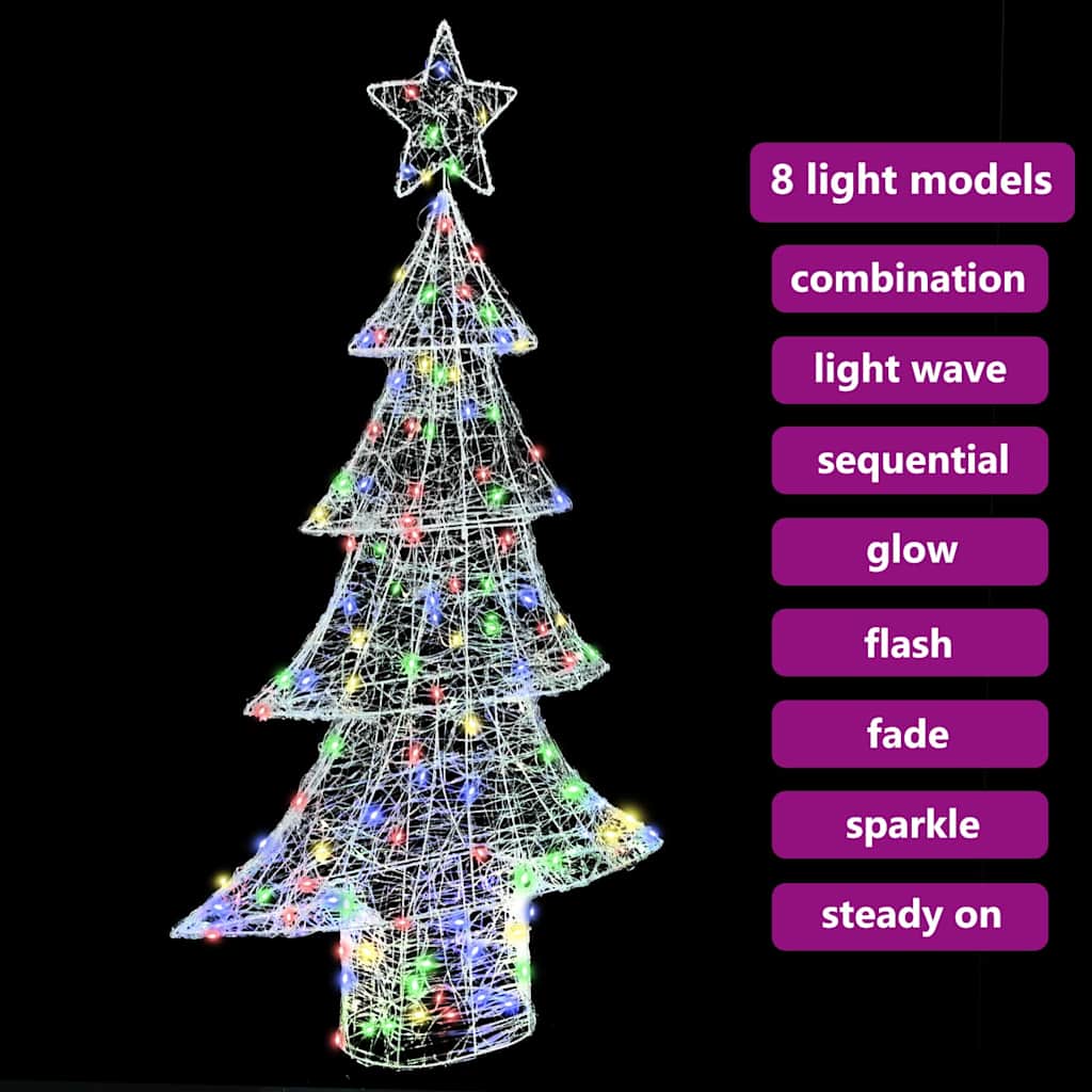 Weihnachtsbaum mit 100 LEDs Warmweiß 120 cm Acryl
