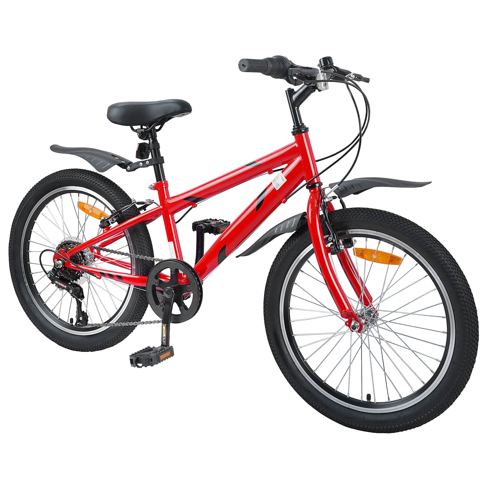 Kinderfahrrad 20 Zoll 6-Speed für 6-11 Jahre alt Schwarz