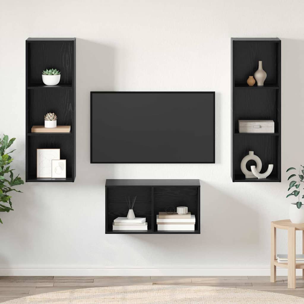 3-tlg. TV-Schrank-Set Weiß Holzwerkstoff