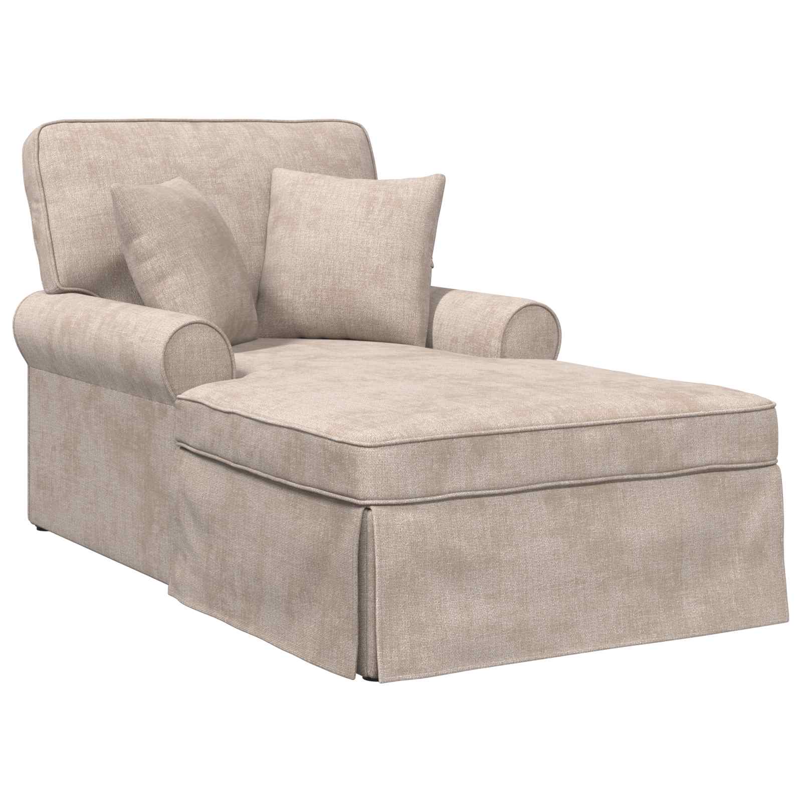 Chaise Lounge mit Rock mit Kissen Creme 157 x 91 x 91 cm ARES