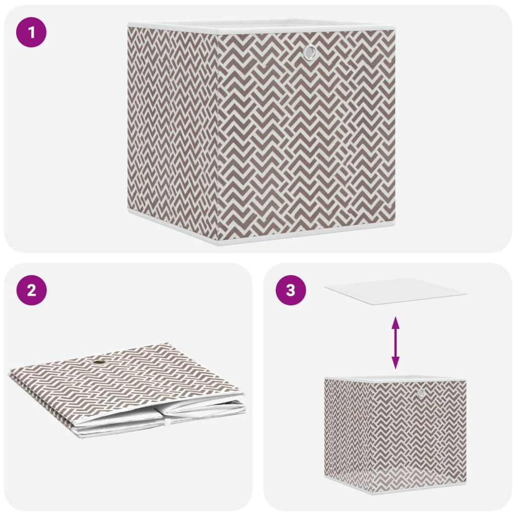 Faltboxen 4 Stk. Creme 32x32x32 cm Vlies