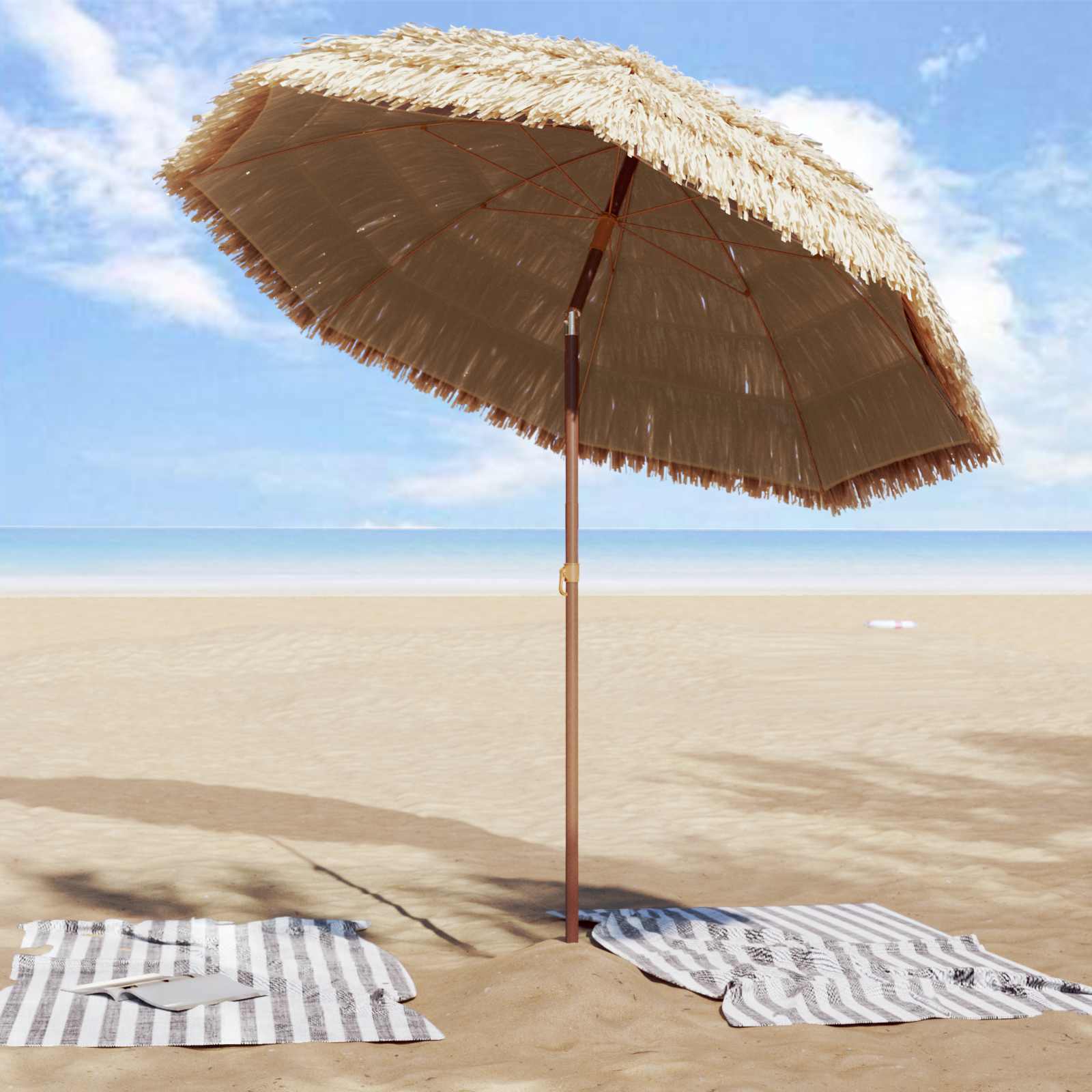 Garten-Sonnenschirm Natur 160 x 160 x 196 cm