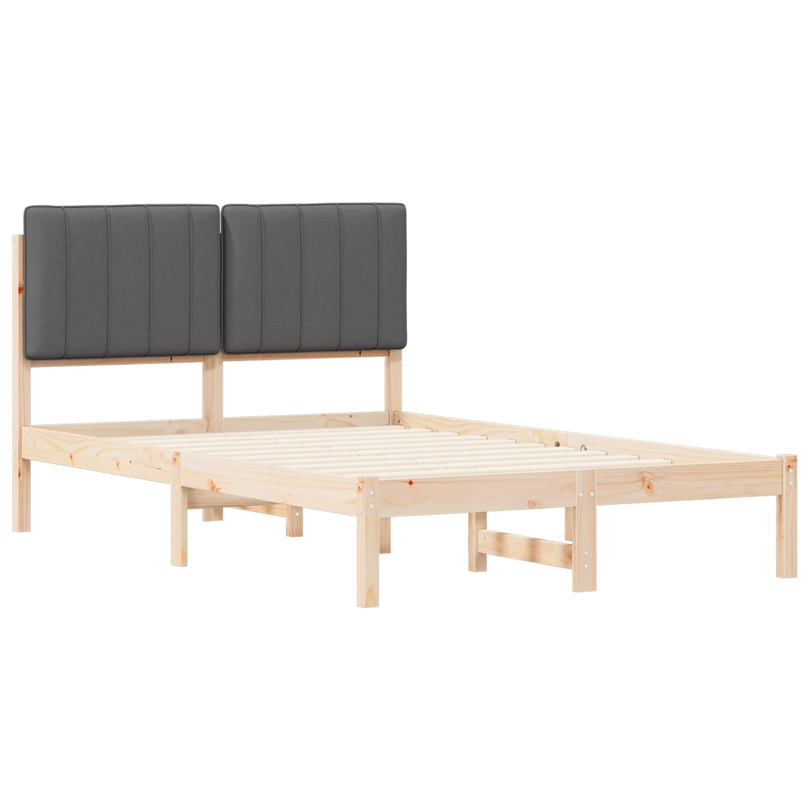 Bettgestell mit gepolstertem Kopfteil Hellgrau 200 x 200 cm