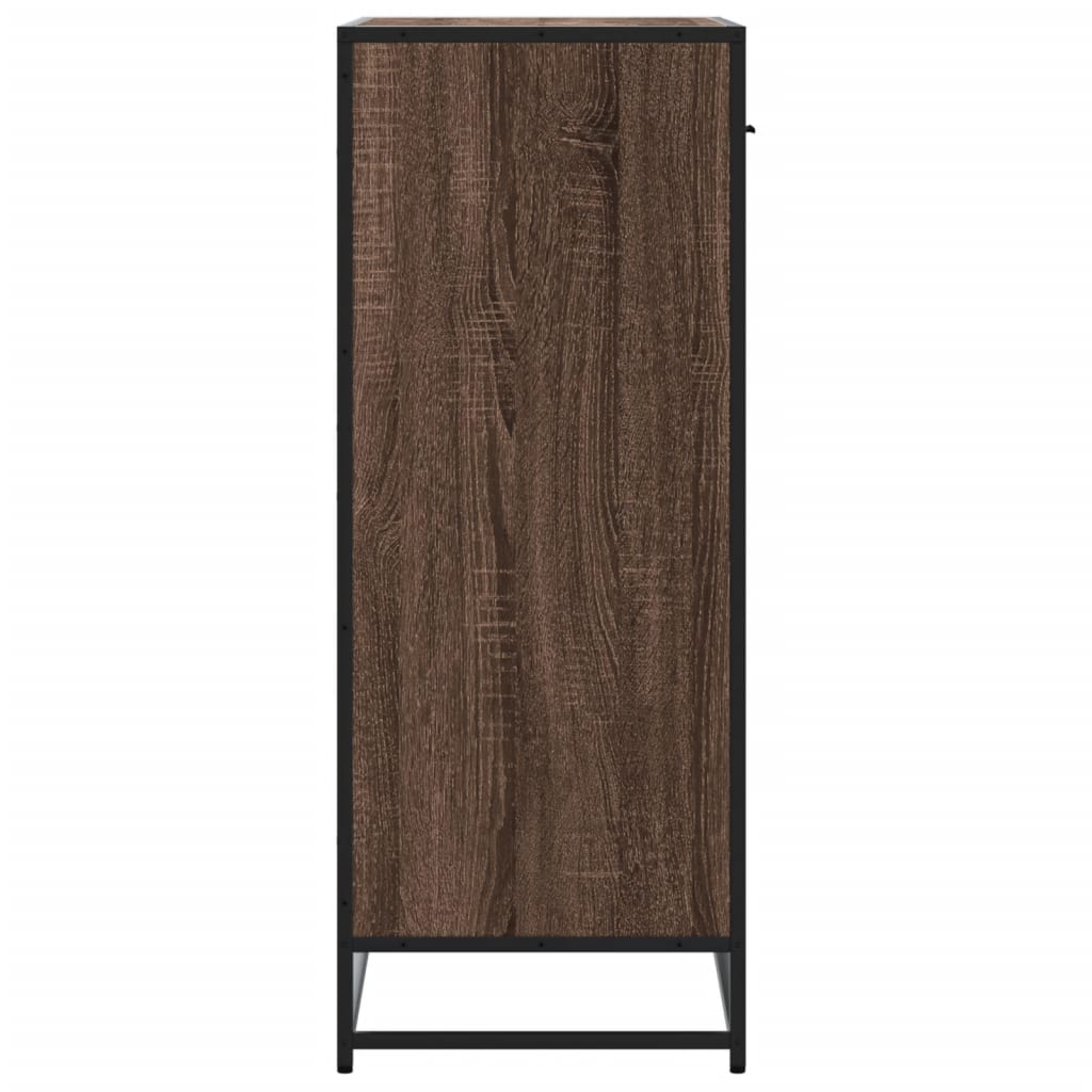 Schuhschrank Schwarz 75x38x97,5 cm Holzwerkstoff Metall