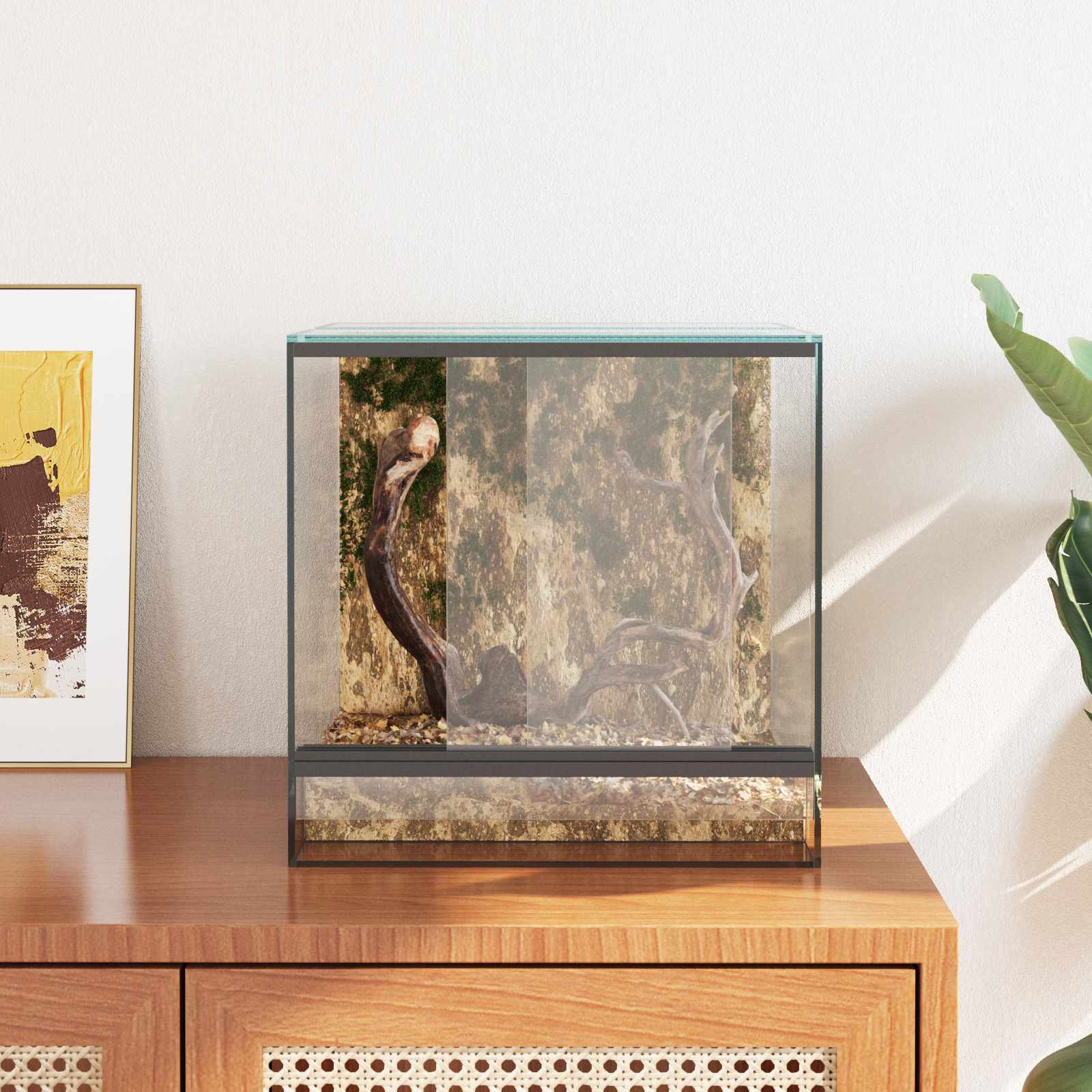 Terrarium mit Speicher Transparent 30 x 30 x 30 cm Glas