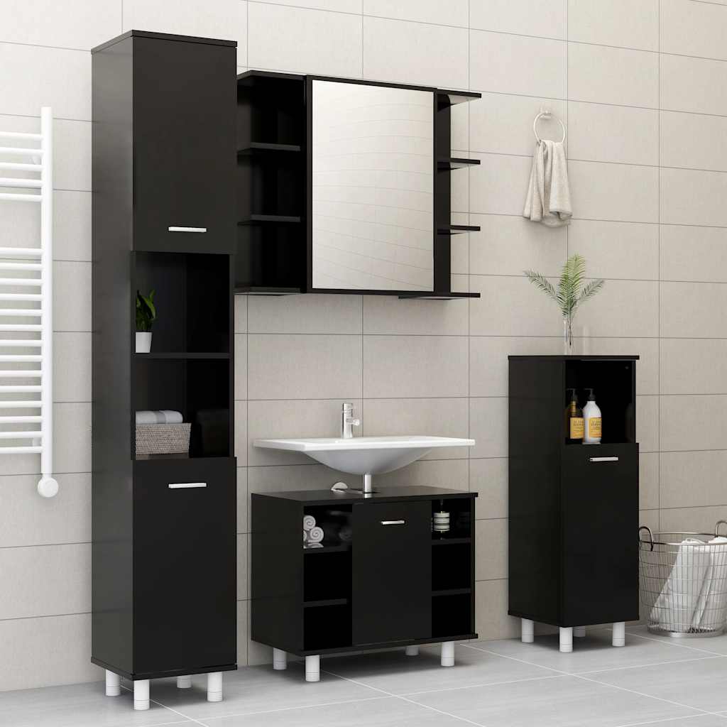 Badezimmerschrank Weiß 30x30x179 cm Holzwerkstoff