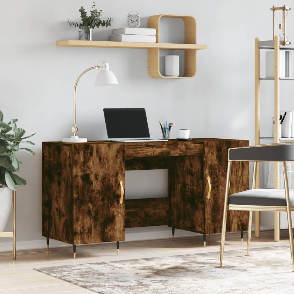 Schreibtisch Betongrau 140x50x75 cm Holzwerkstoff