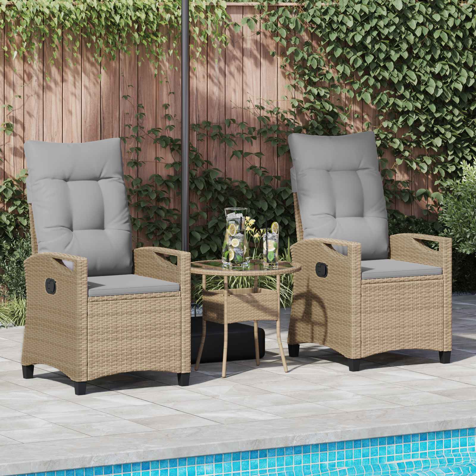 Gartenstuhl 2 pcs Schwarz 56 x 64 x 94 cm Stahl und Polyester