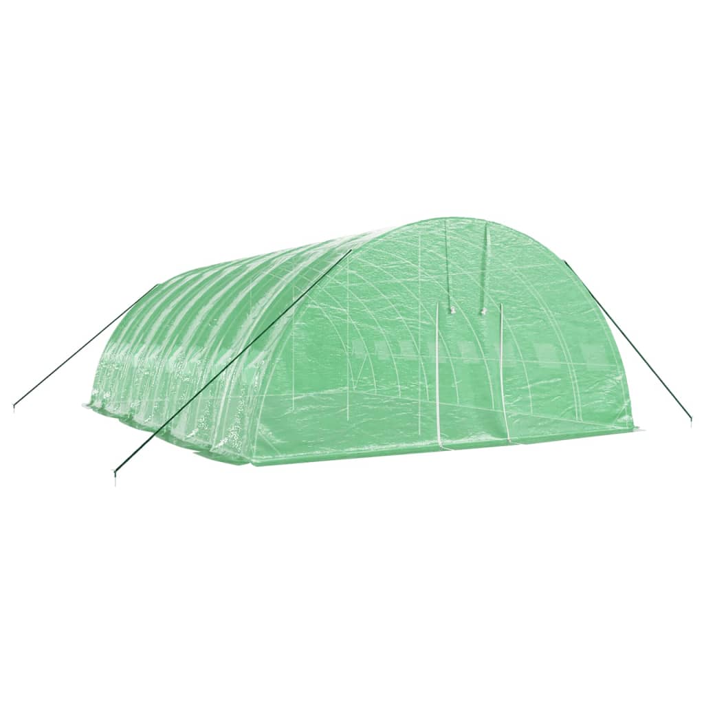 Gewächshaus mit Stahlrahmen Grün 24 m² 6x4x2,85 m
