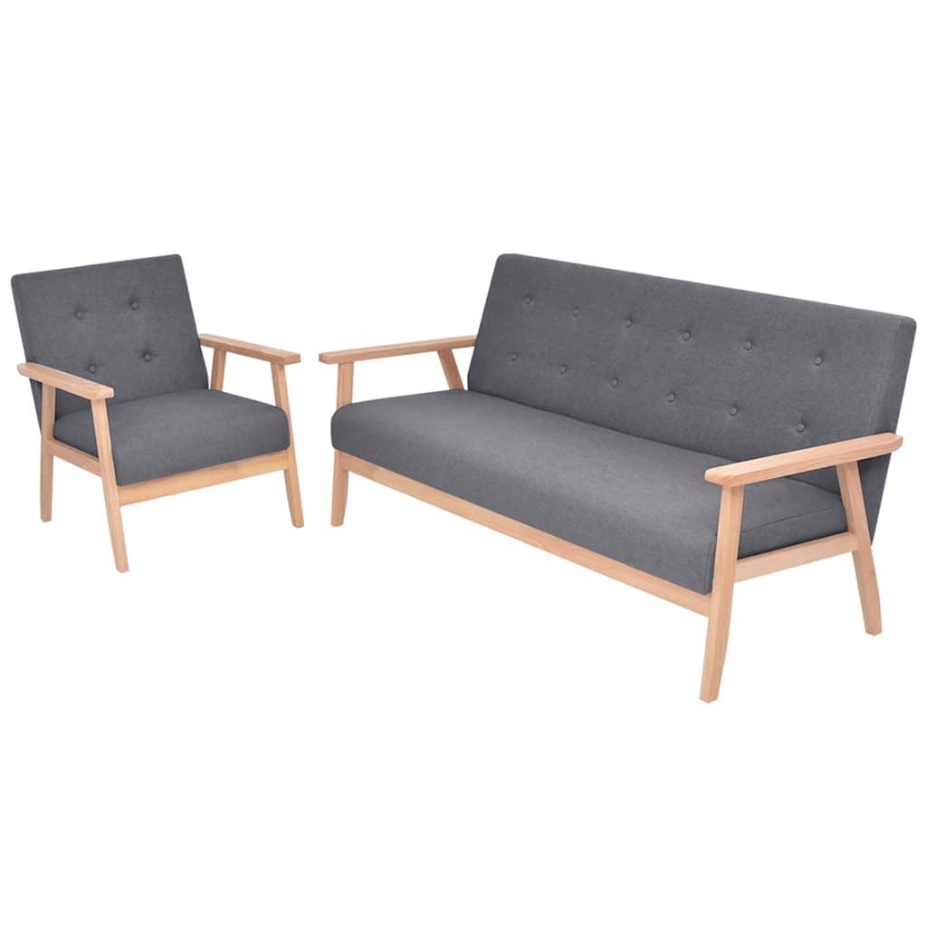 2-Sitzer-Sofa Stoff Hellgrau