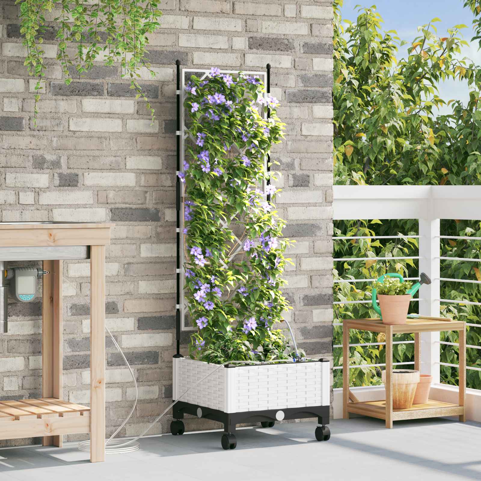 Garten-Pflanzgefäß 4 Stk. Braun 160 x 40 x 22 cm PP