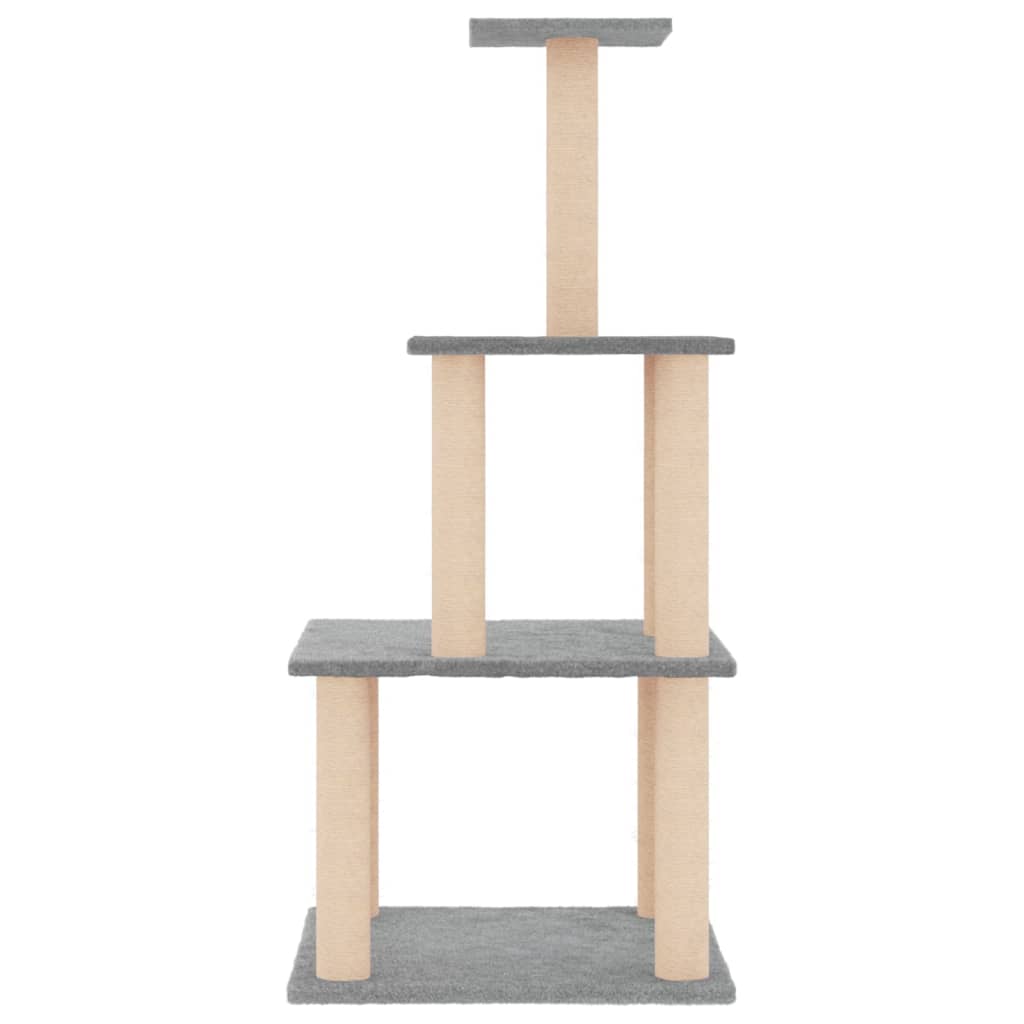 Kratzbaum mit Sisal-Kratzsäulen Creme 111 cm