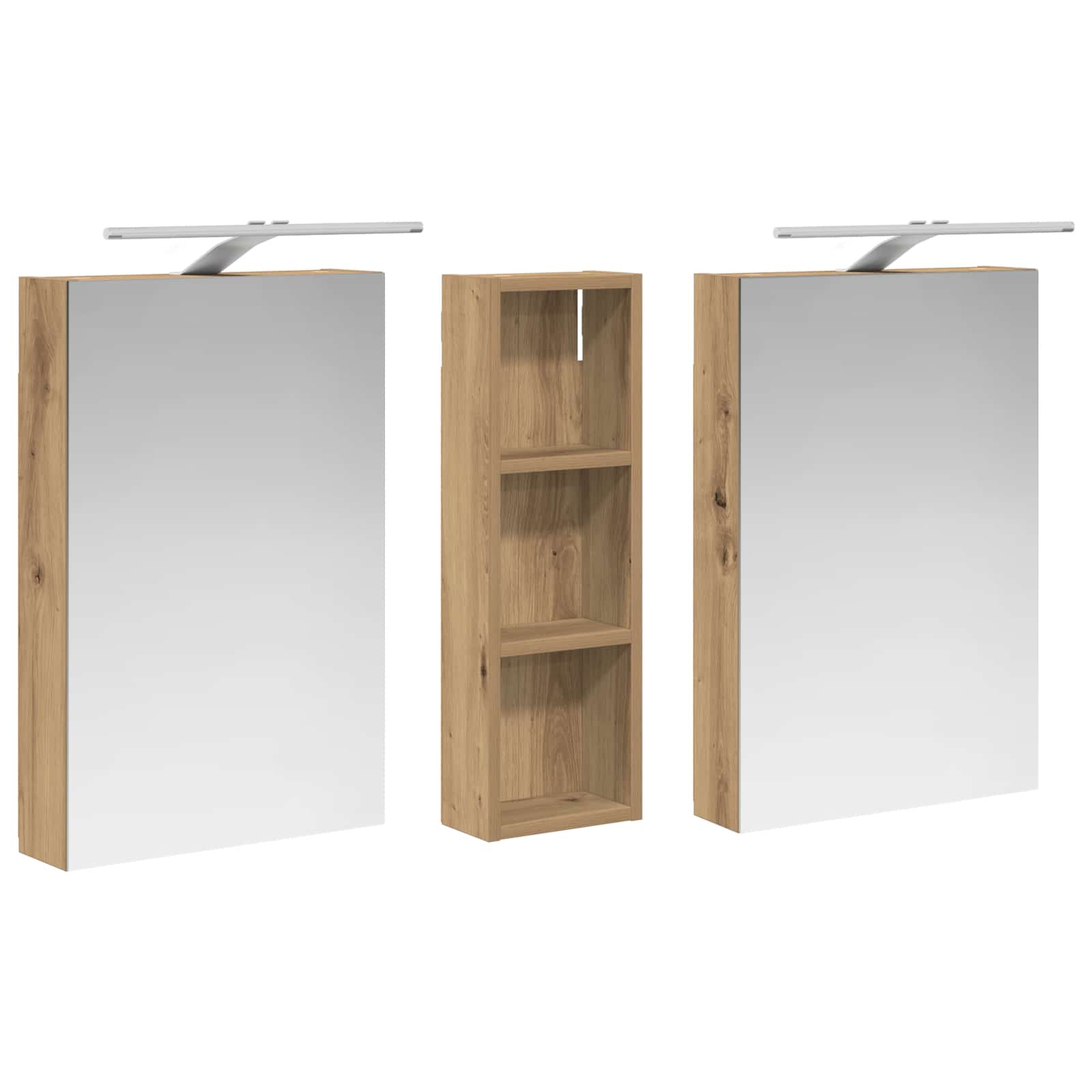Badezimmerschrank-Set 3 pcs 80 x 10,5 x 50 cm Holzwerkstoff