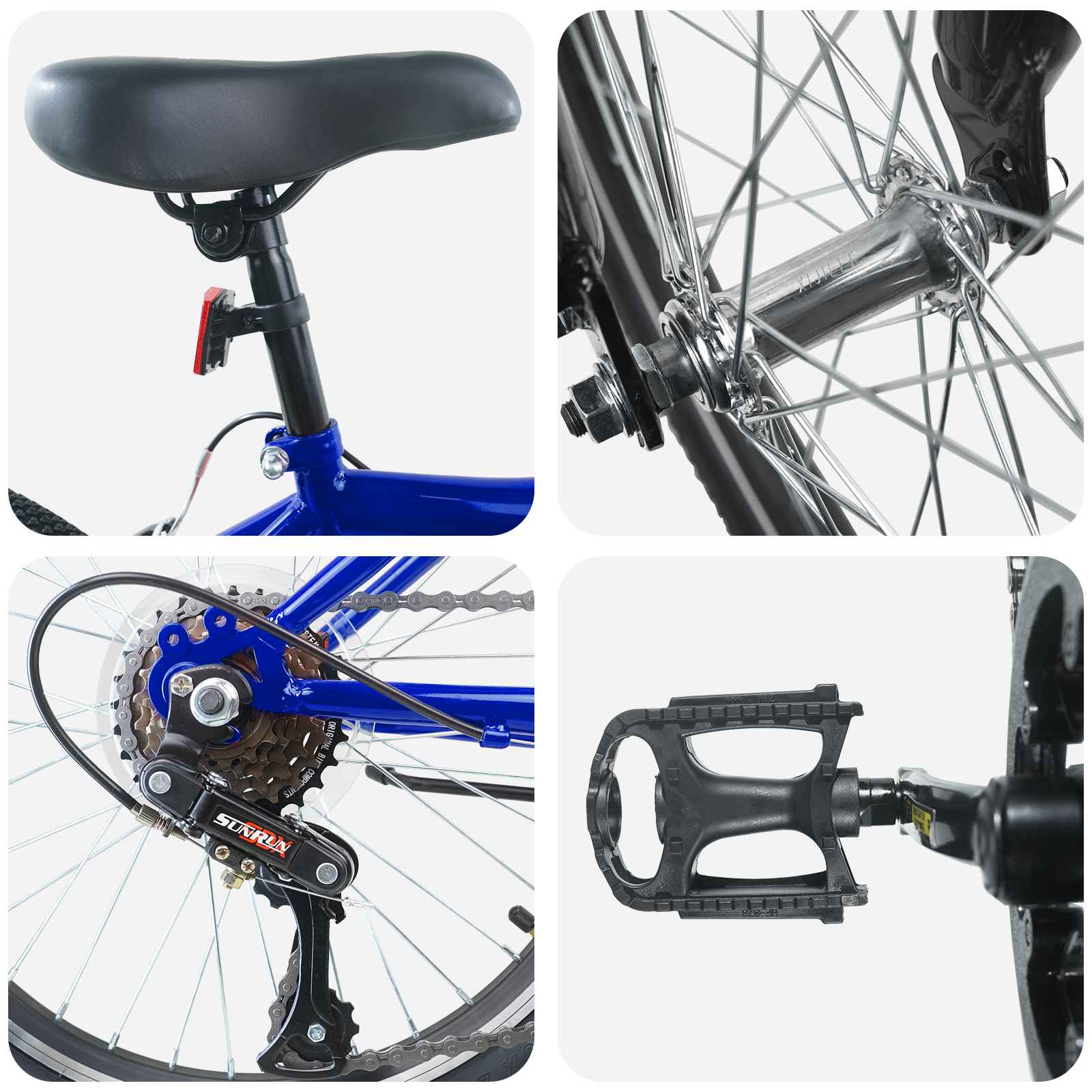 Kinderfahrrad 20 Zoll 6-Speed für 6-11 Jahre alt Schwarz